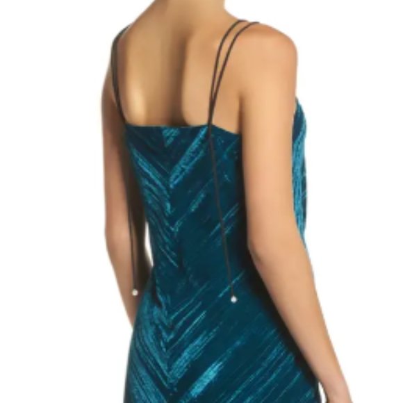 Sam Edelman Turquoise Velvet Slip Dress - size 2 - Picture 2 of 9